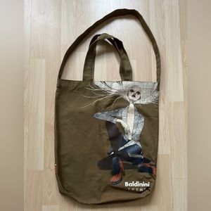 Baldinini Trend khaki green crossbody shoulder tote bag